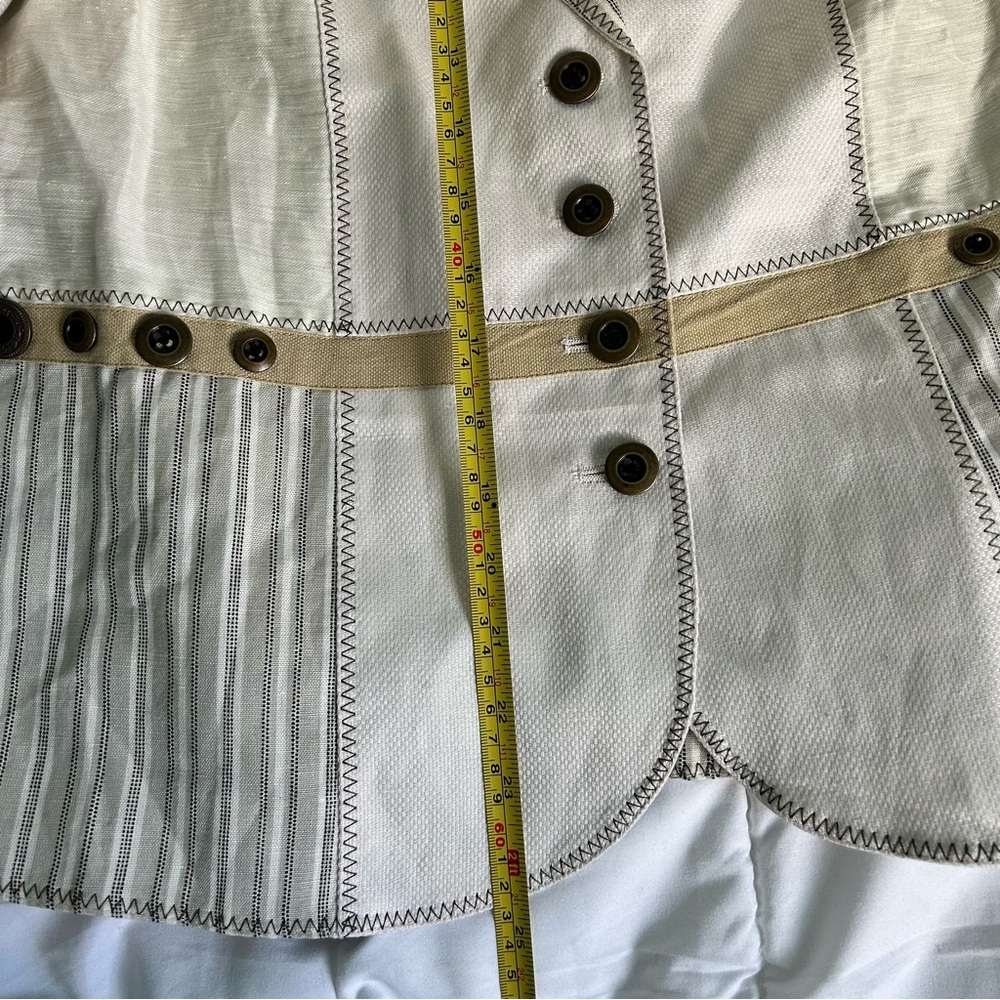 Coldwater Creek Women's Beige Mixed Media Cotton Linen Blazer Size 14 NWT - Picture 11 of 16